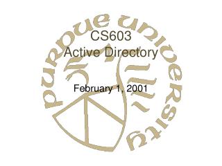 CS603 Active Directory