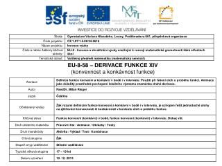 EU-8-58 – DERIVACE FUNKCE XIV (konvexnost a konkávnost funkce)