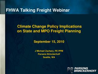 FHWA Talking Freight Webinar