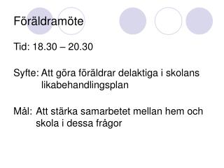 Föräldramöte