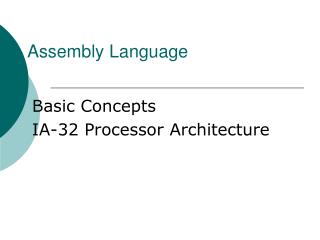 Assembly Language