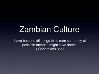 Zambian Culture