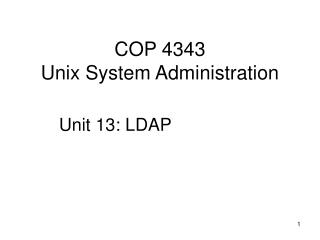 COP 4343 Unix System Administration