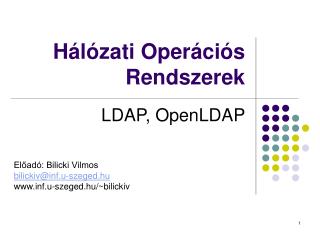 Hálózati Operációs Rendszerek