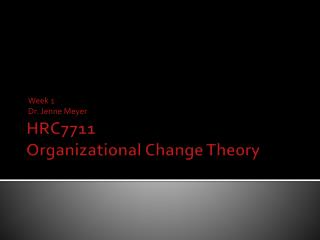 HRC7711 Organizational Change Theory