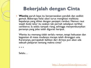 Bekerjalah dengan Cinta