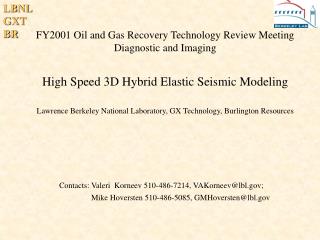 FY2001 Oil and Gas Recovery Technology Review Meeting Diagnostic and Imaging