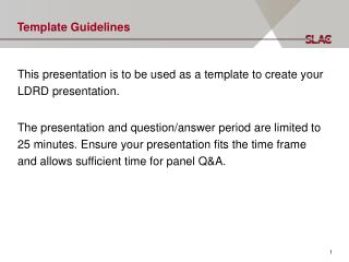 Template Guidelines