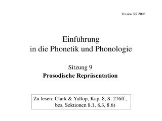 Einführung in die Phonetik und Phonologie