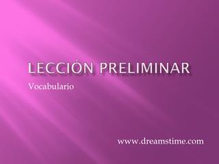 Lección Preliminar