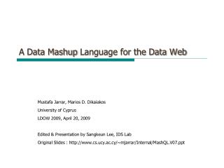 A Data Mashup Language for the Data Web