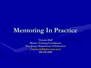 Mentoring In Practice