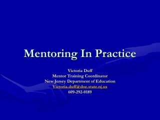 Mentoring In Practice