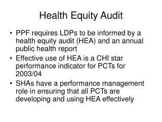 Health Equity Audit