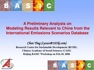 Chen Ying (cycass@163bj) Research Centre for Sustainable Development (RCSD),