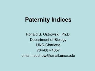 Paternity Indices