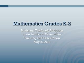 Mathematics Grades K-2