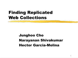 Finding Replicated Web Collections