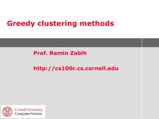 Greedy clustering methods