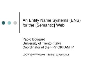 An Entity Name Systems (ENS) for the [Semantic] Web