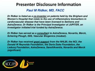 Presenter Disclosure Information