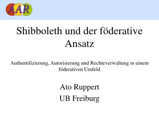 Shibboleth und der föderative Ansatz