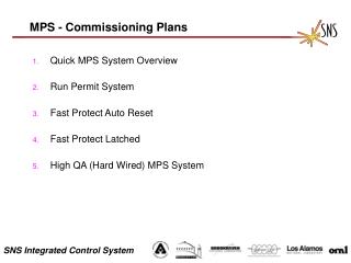 MPS - Commissioning Plans