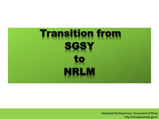 Transition from SGSY to NRLM