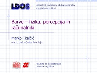 Barve – fizika, percepcija in računalniki