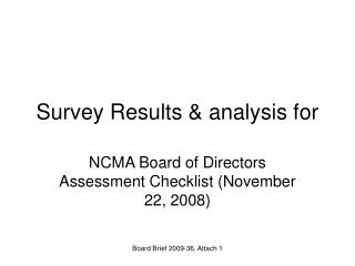 Survey Results &amp; analysis for