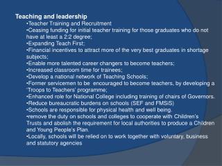 Teaching and leadership Teacher Training and Recruitment