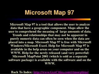 Microsoft Map 97