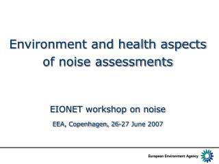 Population concerns about noise