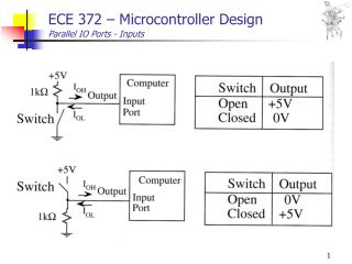 ECE 372 – Microcontroller Design Parallel IO Ports - Inputs