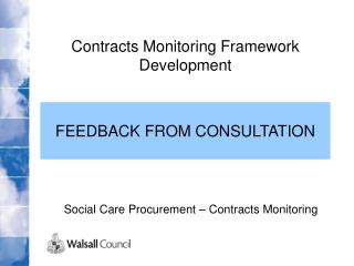 Social Care Procurement – Contracts Monitoring