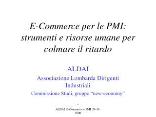 E-Commerce per le PMI: strumenti e risorse umane per colmare il ritardo