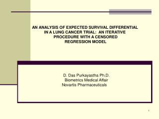 AN ANALYSIS OF EXPECTED SURVIVAL DIFFERENTIAL IN A LUNG CANCER TRIAL: AN ITERATIVE