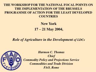 Role of Agriculture in the Development of LDCs