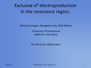 Exclusive π 0 e lectroproduction in the resonance region.