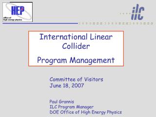 International Linear Collider Program Management