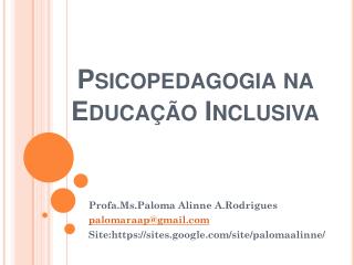 Psicopedagogia na Educação Inclusiva