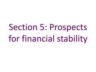 Section 5: Prospects for financial stability