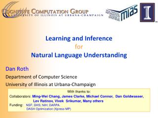 Learning and Inference for Natural Language Understanding