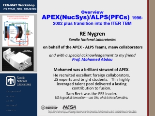 Mohamed was a brilliant steward of APEX.