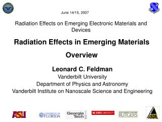 Radiation Effects on Emerging Electronic Materials and Devices