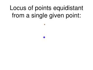 Locus of points equidistant from a single given point: