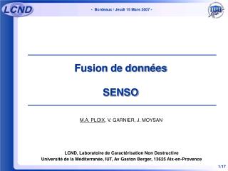 Fusion de données SENSO