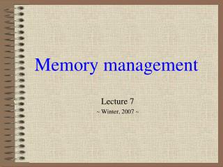 Memory management