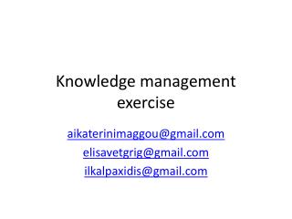 Knowledge management exercise