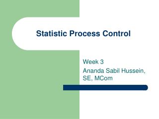 Statistic Process Control